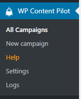 wp content pilot wp automatic wp robots run campaign menu