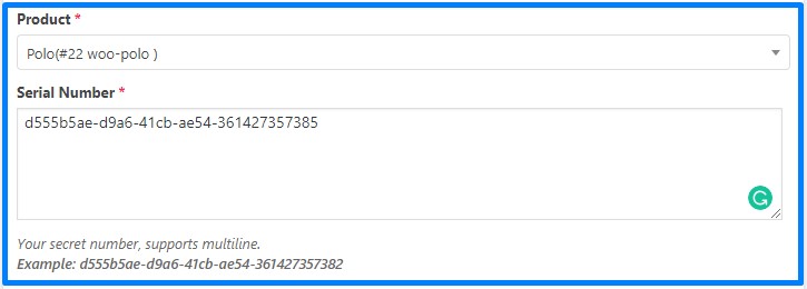 Two mandatory fields of manual serial number generation