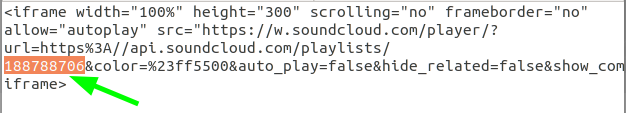 Playlist ID in the code